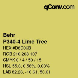 Código de color: Behr - P340-4 Lime Tree | qconv.com
