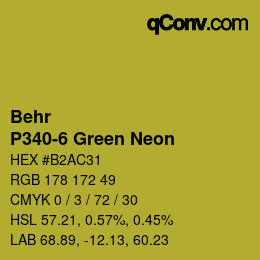 Código de color: Behr - P340-6 Green Neon | qconv.com