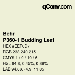 Color code: Behr - P360-1 Budding Leaf | qconv.com