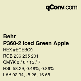 Color code: Behr - P360-2 Iced Green Apple | qconv.com