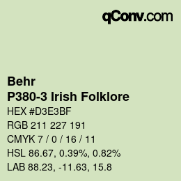 Color code: Behr - P380-3 Irish Folklore | qconv.com