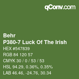 Color code: Behr - P380-7 Luck Of The Irish | qconv.com