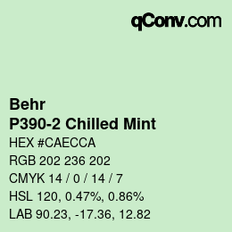 Farbcode: Behr - P390-2 Chilled Mint | qconv.com