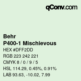 Color code: Behr - P400-1 Mischievous | qconv.com