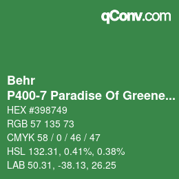 Color code: Behr - P400-7 Paradise Of Greenery | qconv.com