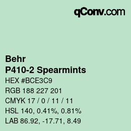 Color code: Behr - P410-2 Spearmints | qconv.com