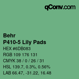 Color code: Behr - P410-5 Lily Pads | qconv.com