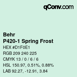 Code couleur: Behr - P420-1 Spring Frost | qconv.com