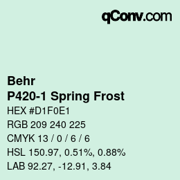 カラーコード: Behr - P420-1 Spring Frost | qconv.com