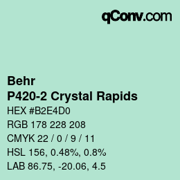 Color code: Behr - P420-2 Crystal Rapids | qconv.com