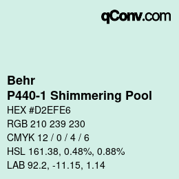 Color code: Behr - P440-1 Shimmering Pool | qconv.com
