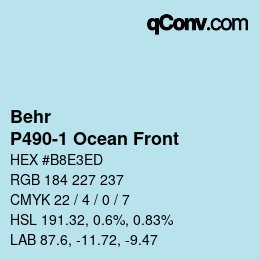 カラーコード: Behr - P490-1 Ocean Front | qconv.com