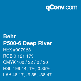 カラーコード: Behr - P500-6 Deep River | qconv.com