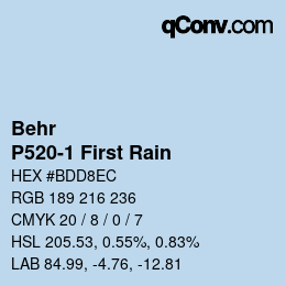 Color code: Behr - P520-1 First Rain | qconv.com
