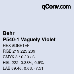Color code: Behr - P540-1 Vaguely Violet | qconv.com