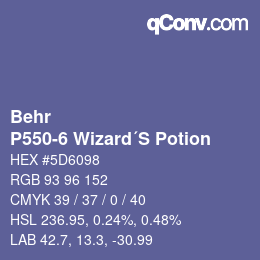 カラーコード: Behr - P550-6 Wizard´S Potion | qconv.com