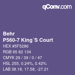 カラーコード: Behr - P560-7 King´S Court | qconv.com