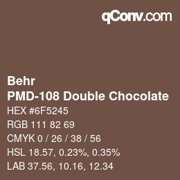 Color code: Behr - PMD-108 Double Chocolate | qconv.com