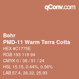 Color code: Behr - PMD-11 Warm Terra Cotta | qconv.com