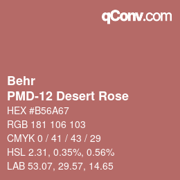 Código de color: Behr - PMD-12 Desert Rose | qconv.com