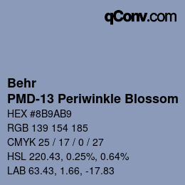 Farbcode: Behr - PMD-13 Periwinkle Blossom | qconv.com