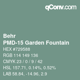 Color code: Behr - PMD-15 Garden Fountain | qconv.com