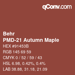 カラーコード: Behr - PMD-21 Autumn Maple | qconv.com