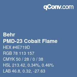 Color code: Behr - PMD-23 Cobalt Flame | qconv.com