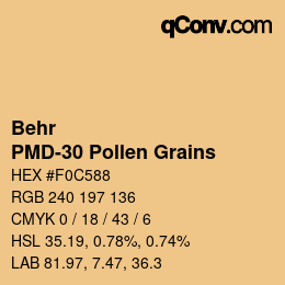 Farbcode: Behr - PMD-30 Pollen Grains | qconv.com