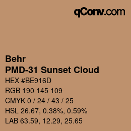 Color code: Behr - PMD-31 Sunset Cloud | qconv.com