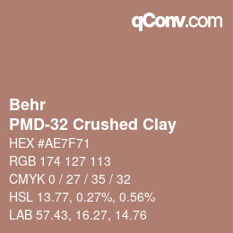 Code couleur: Behr - PMD-32 Crushed Clay | qconv.com