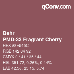 Color code: Behr - PMD-33 Fragrant Cherry | qconv.com