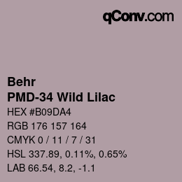 Color code: Behr - PMD-34 Wild Lilac | qconv.com