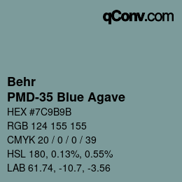 カラーコード: Behr - PMD-35 Blue Agave | qconv.com