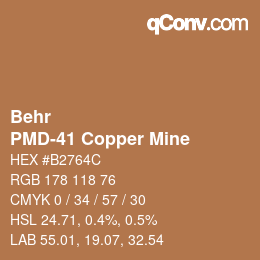Código de color: Behr - PMD-41 Copper Mine | qconv.com