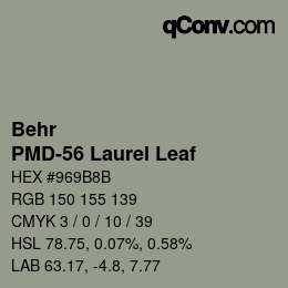 Color code: Behr - PMD-56 Laurel Leaf | qconv.com