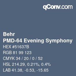 Color code: Behr - PMD-64 Evening Symphony | qconv.com