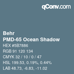 Color code: Behr - PMD-65 Ocean Shadow | qconv.com