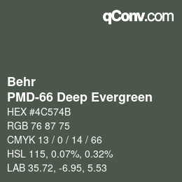 Code couleur: Behr - PMD-66 Deep Evergreen | qconv.com