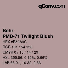 Color code: Behr - PMD-71 Twilight Blush | qconv.com