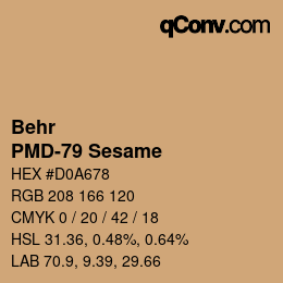 カラーコード: Behr - PMD-79 Sesame | qconv.com