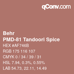 Color code: Behr - PMD-81 Tandoori Spice | qconv.com