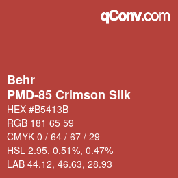 カラーコード: Behr - PMD-85 Crimson Silk | qconv.com