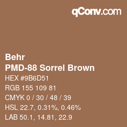 Color code: Behr - PMD-88 Sorrel Brown | qconv.com