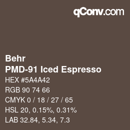 Color code: Behr - PMD-91 Iced Espresso | qconv.com