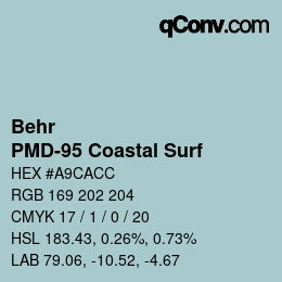 Código de color: Behr - PMD-95 Coastal Surf | qconv.com