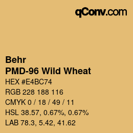 Color code: Behr - PMD-96 Wild Wheat | qconv.com