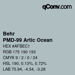 Color code: Behr - PMD-99 Artic Ocean | qconv.com