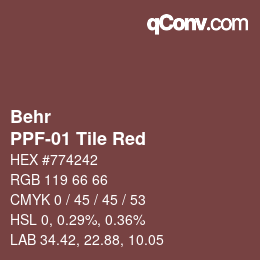 カラーコード: Behr - PPF-01 Tile Red | qconv.com