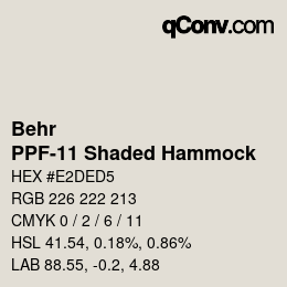 Código de color: Behr - PPF-11 Shaded Hammock | qconv.com